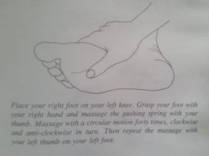 tryskające źródło masaż stopy